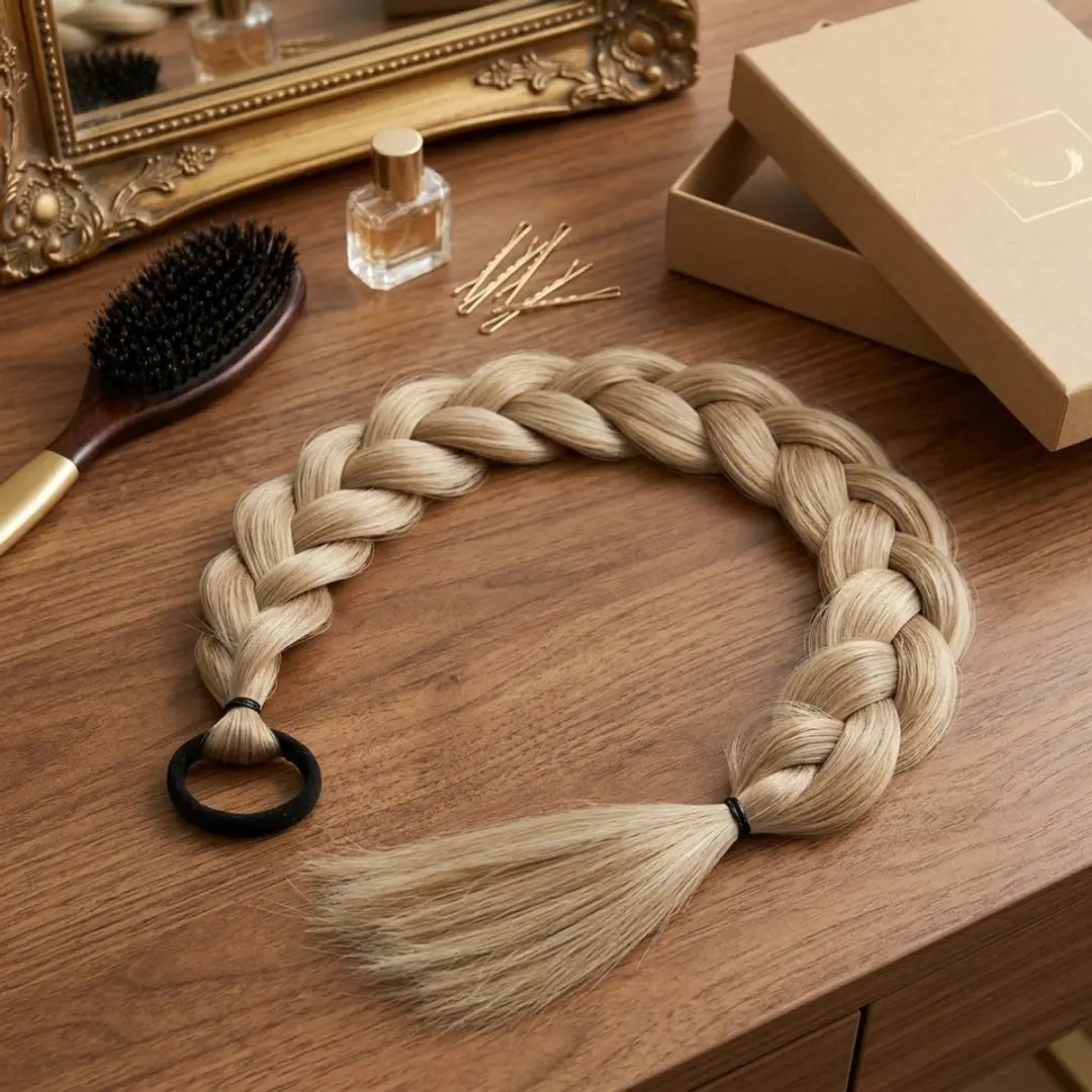 Nuvex Synthetisch Haar Vlecht Paardenstaart - Beige Blond 27-613
