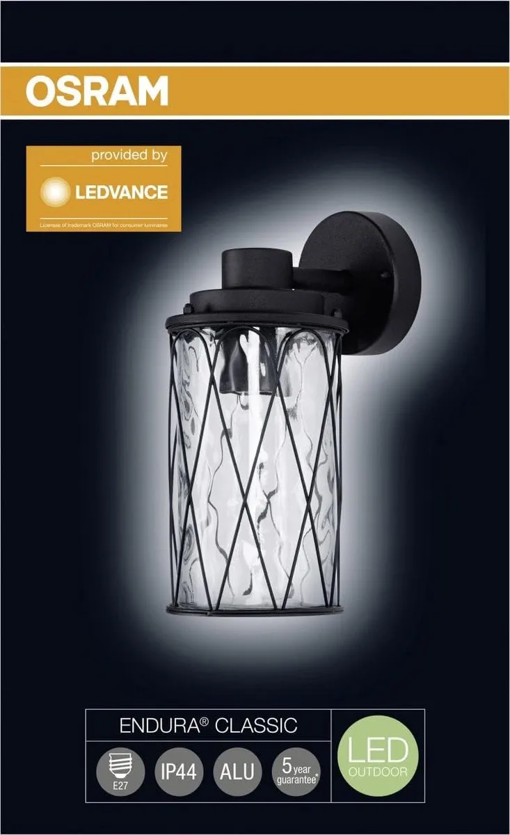 LEDVANCE Endura Classic Cage Down Wandlamp E27 60W - Helder - afbeelding 6 van 6