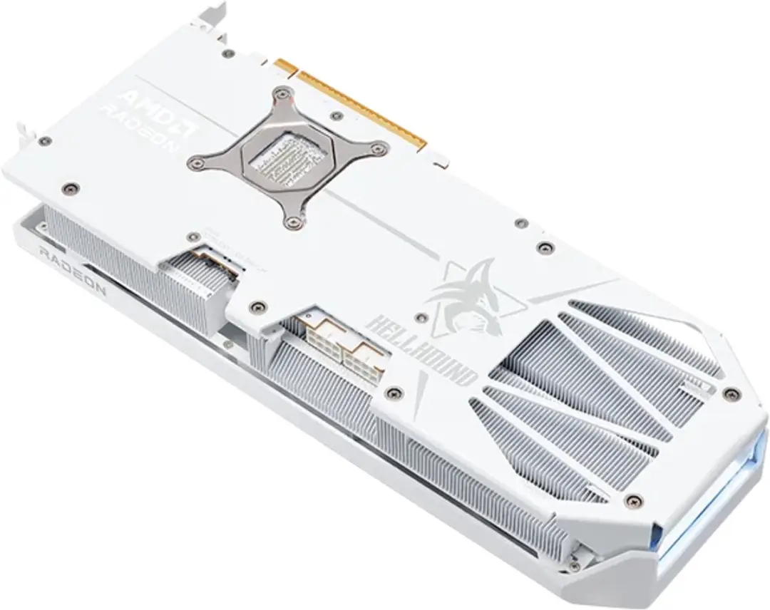 PowerColor Hellhound Spectral White RX9070XT 16G Videokaart - 16GB GDDR6