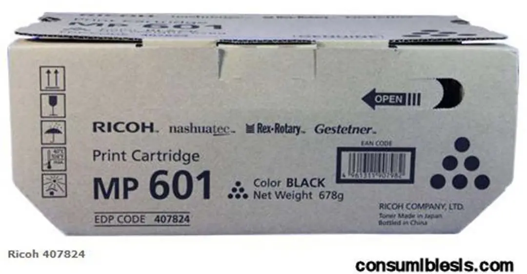 Ricoh 407824 Toner - Zwart - 25.000 pagina's