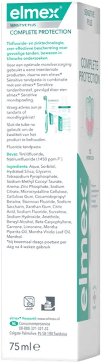 Elmex Sensitive Plus Tandpasta 75ml - 6 Stuks