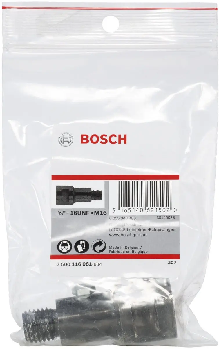 Bosch Adapter 5/8"-16 UNF M16 - Zwart