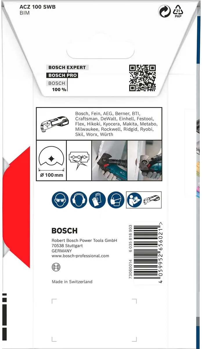 Bosch Professional PRO ACZ 100 SWB Blad - Oscillerend