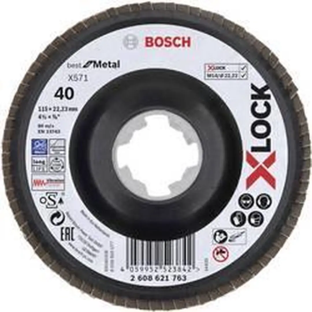 Bosch Professional PRO X571 X-Lock Fächerschleifscheibe 115mm G40