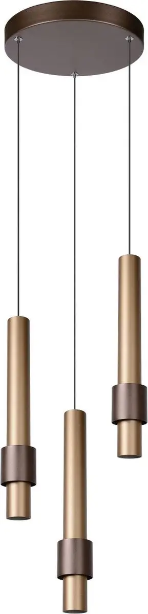Lucide MARGARY Hanglamp - Ø28cm - 3x4W LED 2700K - Koffie