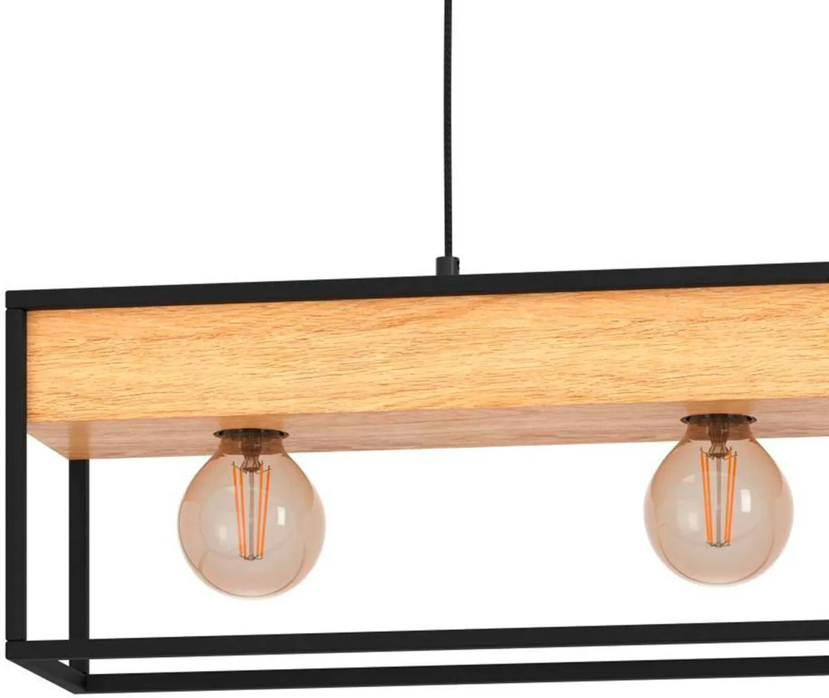 Eglo Libertad 1 Hanglamp 76cm - 3 Lichtpunten - Zwart/Bruin
