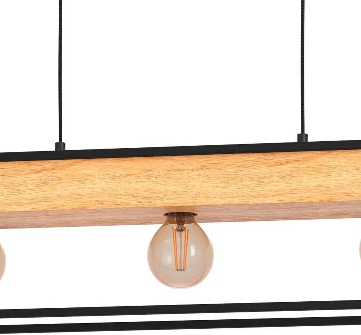 Eglo Libertad 1 Hanglamp 76cm - 3 Lichtpunten - Zwart/Bruin