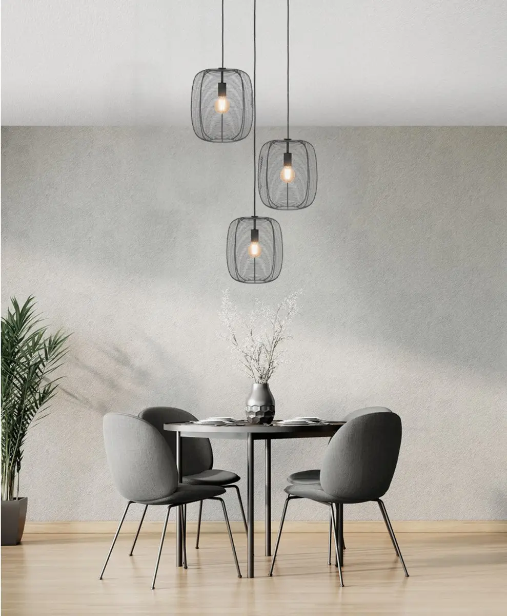Eglo Derwen Hanglamp E27 - 3 Lichts Ø40cm - Zwart