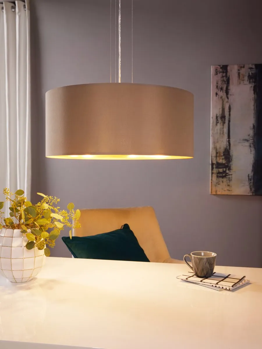 Eglo Maserlo Hanglamp Ø53cm - Taupe/Goud - afbeelding 6 van 6