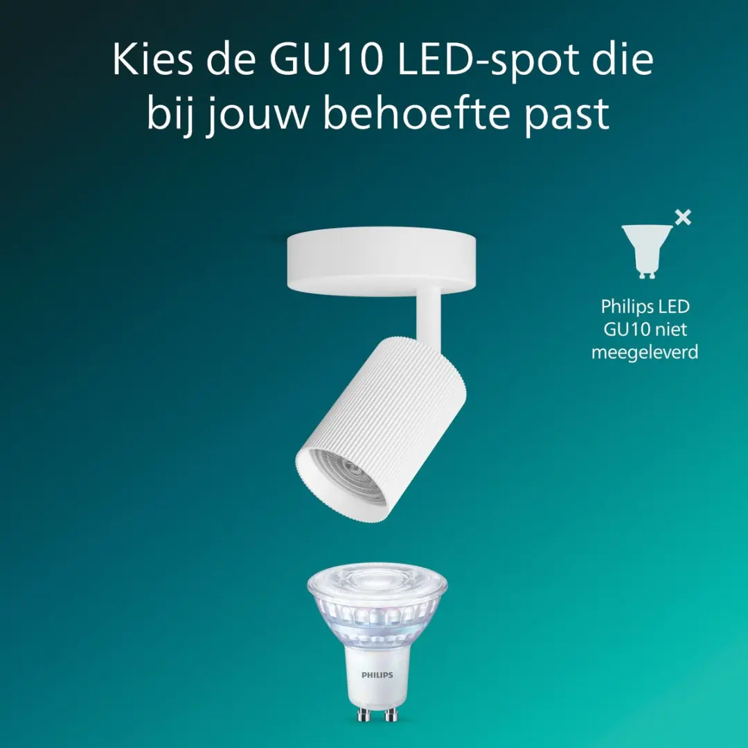 Philips Wyatt Opbouwspot GU10 5W - Wit - afbeelding 6 van 6