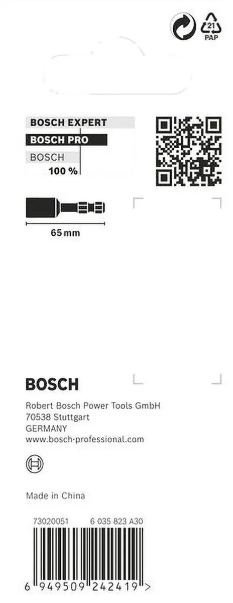 Bosch Professional Moeraanzetter Slag 3/8" x 65mm - Zwart
