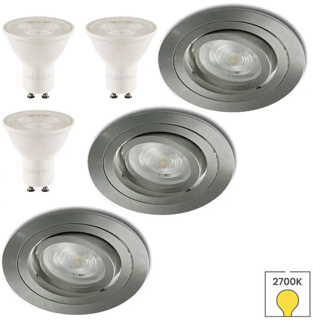 Lybardo Inbouwspots 3-pack + LED GU10 3W