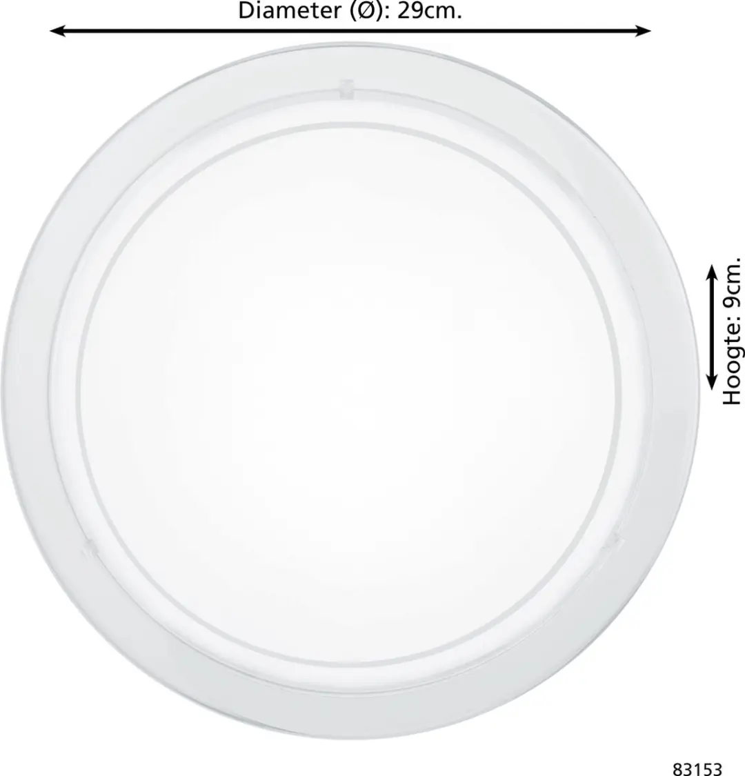 Eglo Planet 1 Plafondlamp E27 - Ø29cm - Wit - afbeelding 6 van 6
