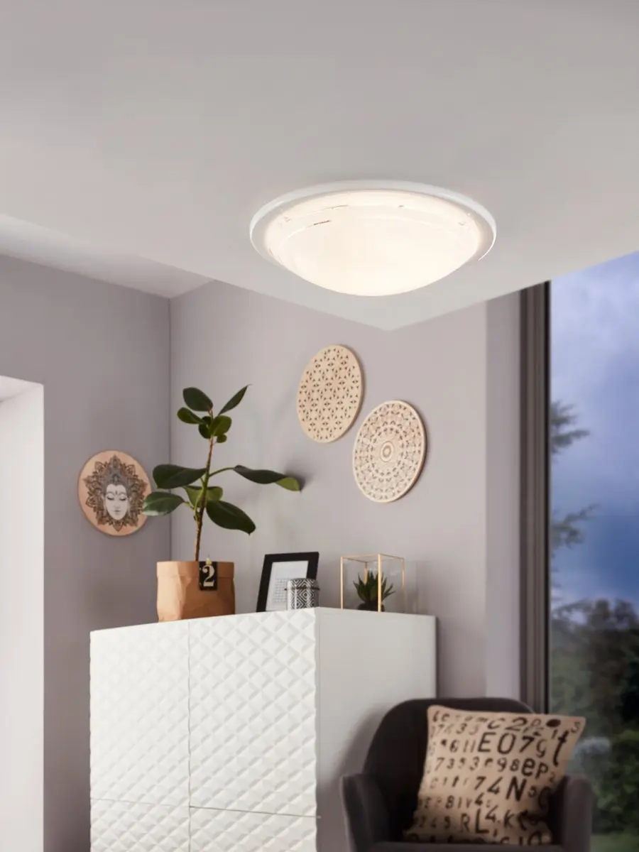 Eglo Planet 1 Plafondlamp E27 - Ø29cm - Wit