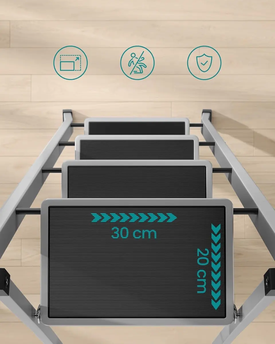 Songmics Trapladder GSL004G01 - 4 treden - 150 kg - Duifgrijs