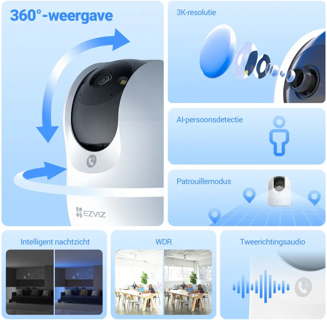 EZVIZ C6N G1 3K Binnencamera - Smart Color Nachtzicht - CS-C6N-R200-1Q5WFL - Wit - afbeelding 6 van 6