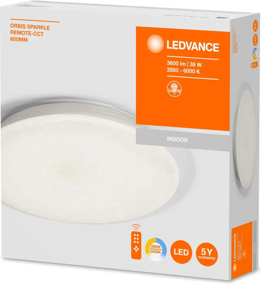 LEDVANCE Orbis Sparkle Wand- en Plafondarmatuur 38W