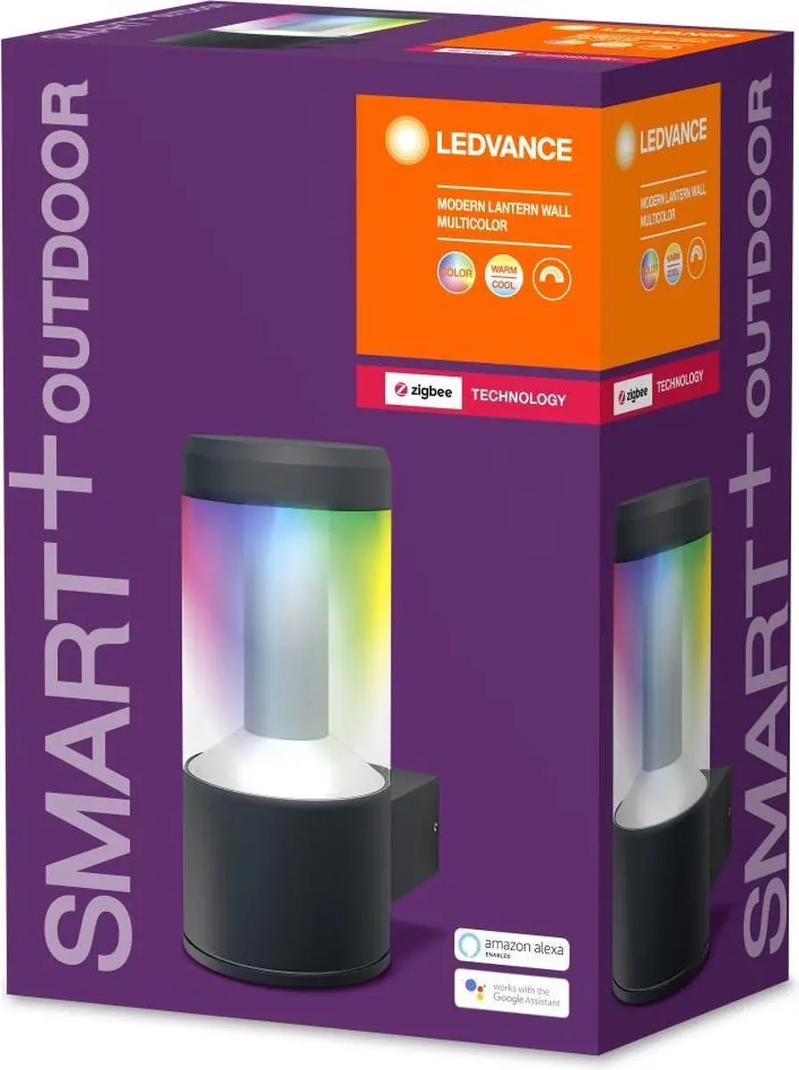 LEDVANCE Smart+ Outdoor Lantern Modern Wandlamp - 12W RGBW - Zwart