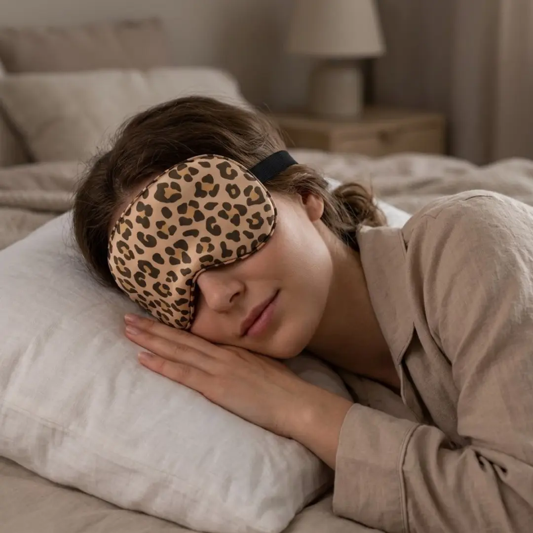 NUVEX Luipaard Print Reismasker - Lichtblokkerend