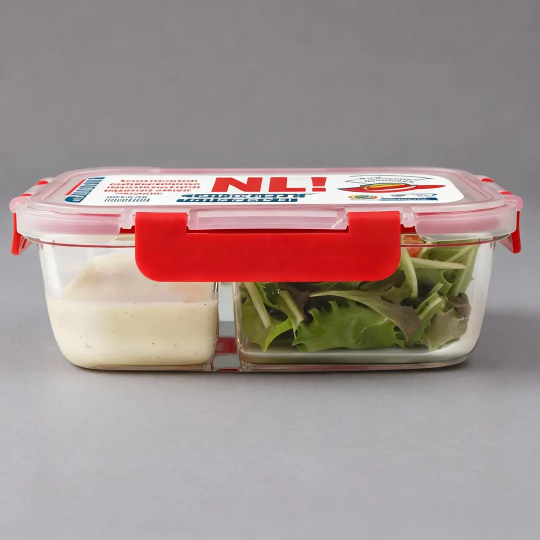 Fackelmann Move 47394 Lunchtrommel Glas - 1000ml - Rood/Transparant