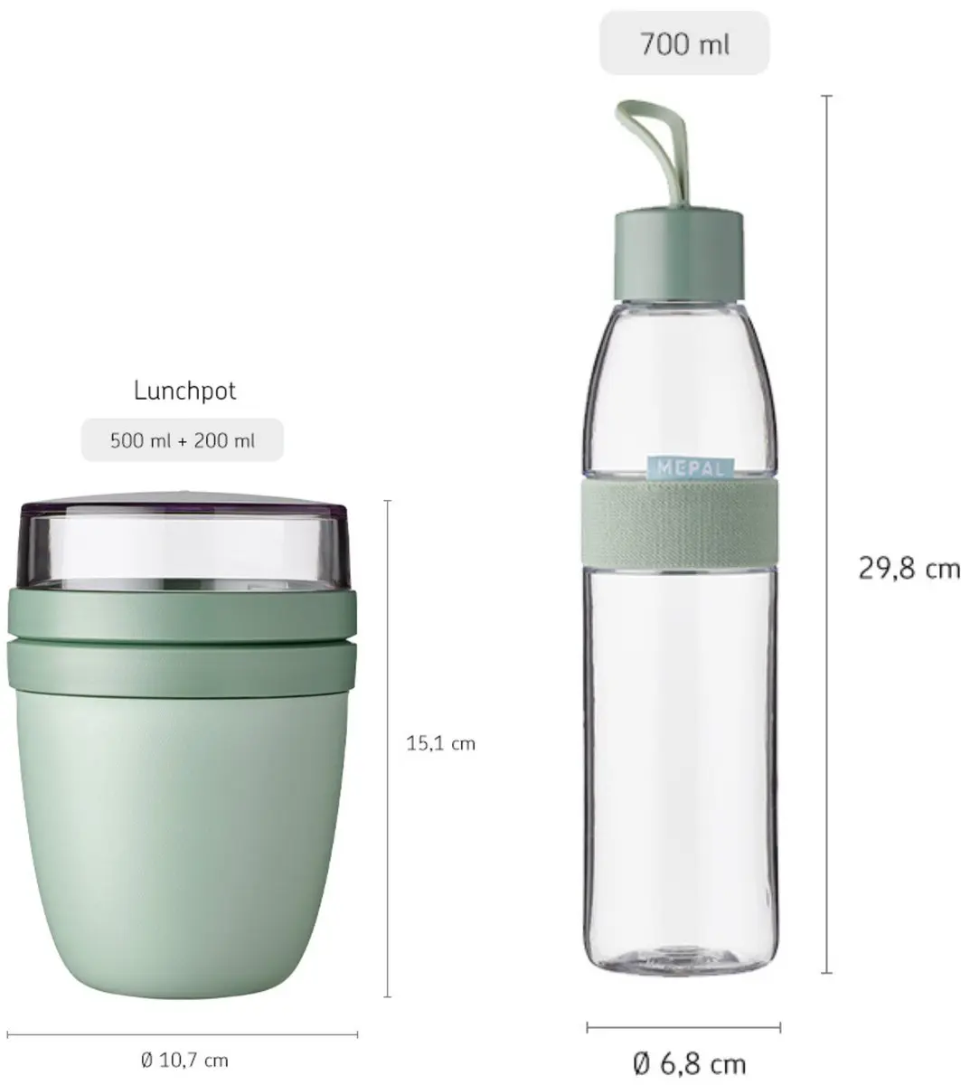 Mepal Ellipse Lunchset Nordic sage - 500ml + 700ml