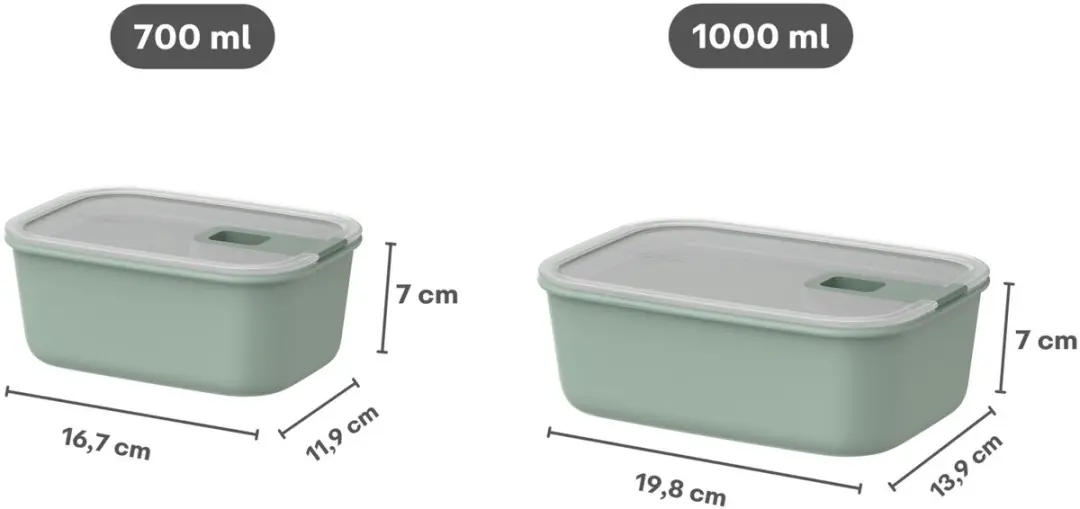 Mepal Vershouddoos EasyClip 4-delig - 2x700ml & 2x1000ml Nordic black
