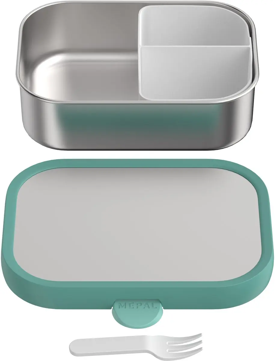 Mepal Campus RVS Lunchbox 750ml - 3 Vakken - Cool Mint
