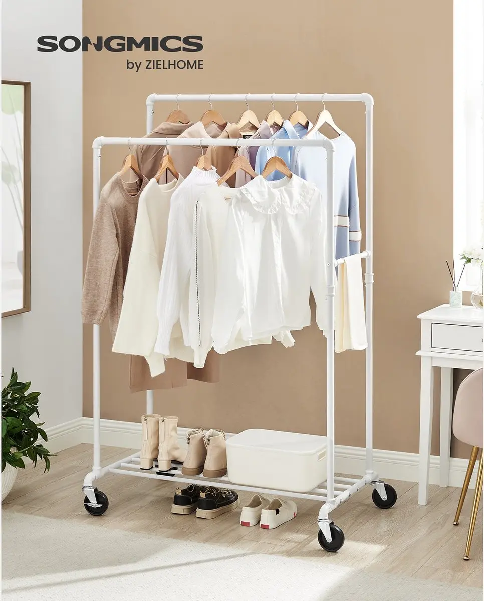 Songmics HSR060W01 Kleiderständer - 2 Stangen - Wit