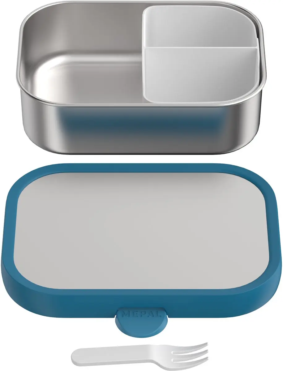 Mepal Campus RVS Lunchbox 750ml - 3 Vakken - Cool Blue