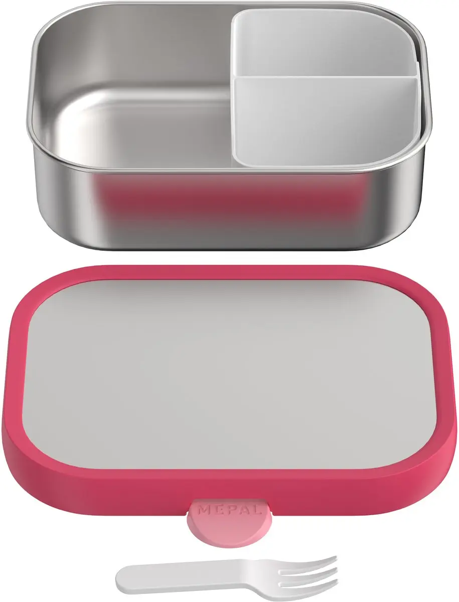 Mepal Campus RVS Lunchbox 750ml - 3 Vakken - Cool pink