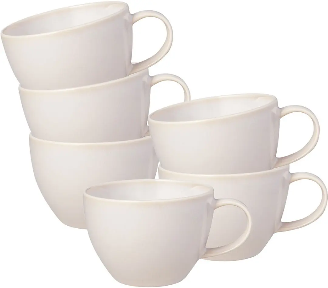 Villeroy & Boch Crafted Cotton Koffiekoppen - 6 Stuks 0.25L Wit