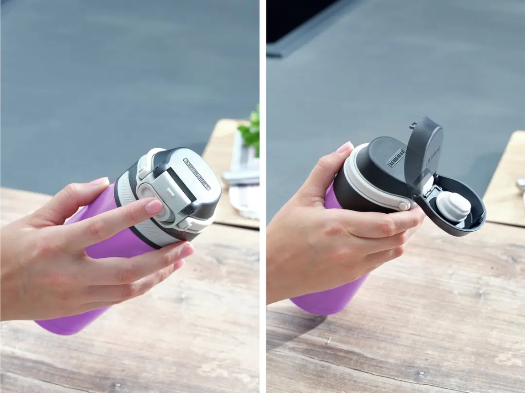 Leifheit Flip Thermosbeker 350ml - RVS - Paars