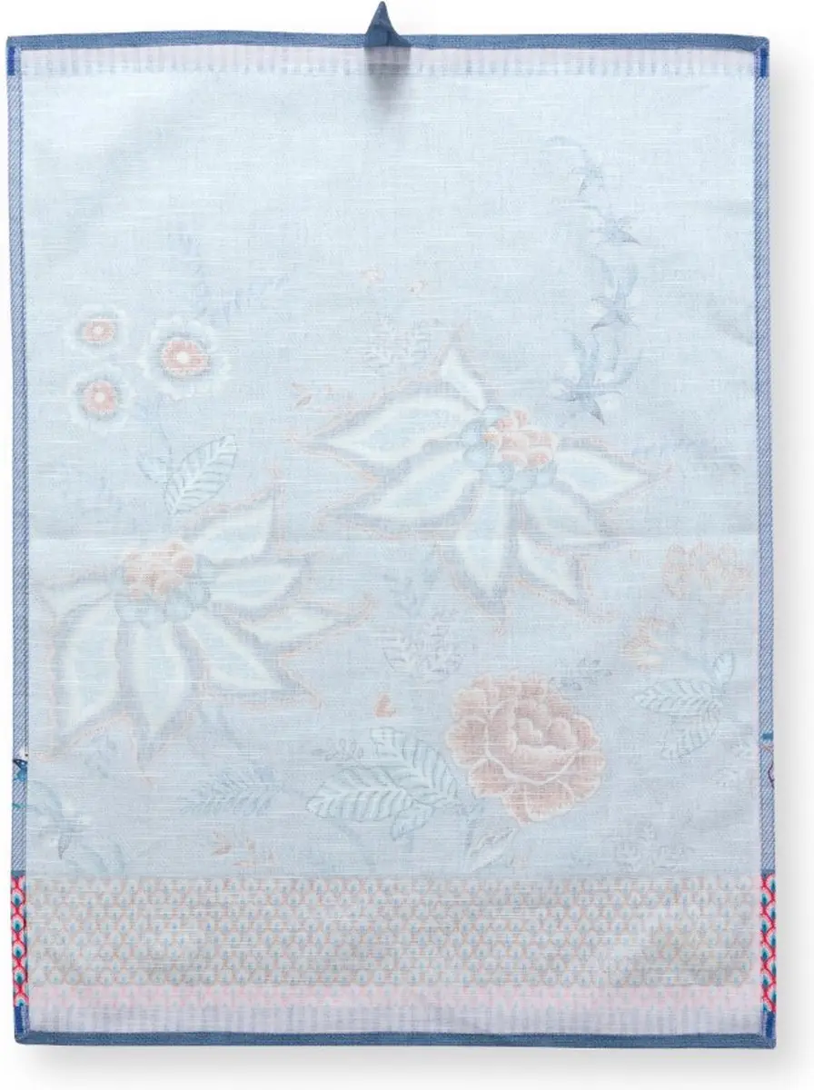 Pip Studio Theedoek Flower Festival 50x70cm - Blauw/Rood