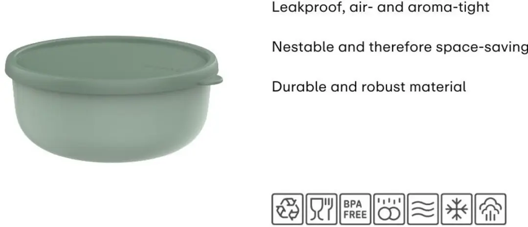 Mepal Lumina Bewaardoosset 5-delig - 250ml/750ml/1500ml/3000ml Nordic sage - afbeelding 6 van 6