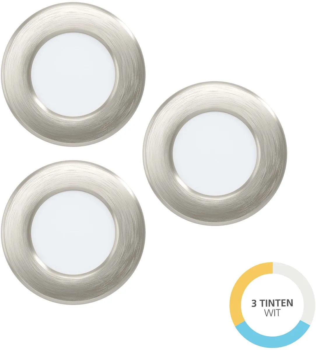 Eglo Fueva 6 Inbouwspot - Ø8.8cm - Grijs - 3 Stuks