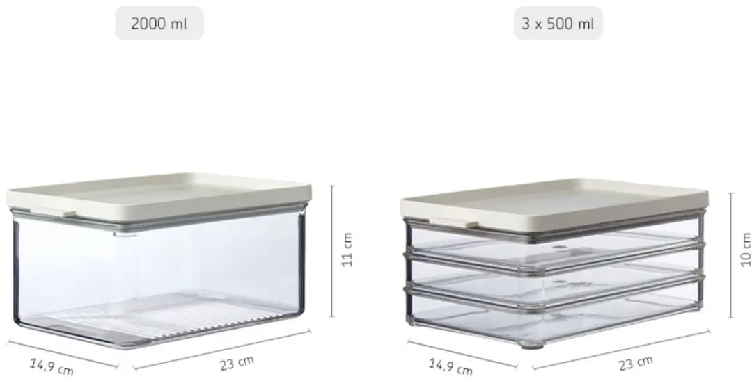 Mepal Omnia B-106415032500 Koelkastdoos 2-delig - 3.5L - Nordic white