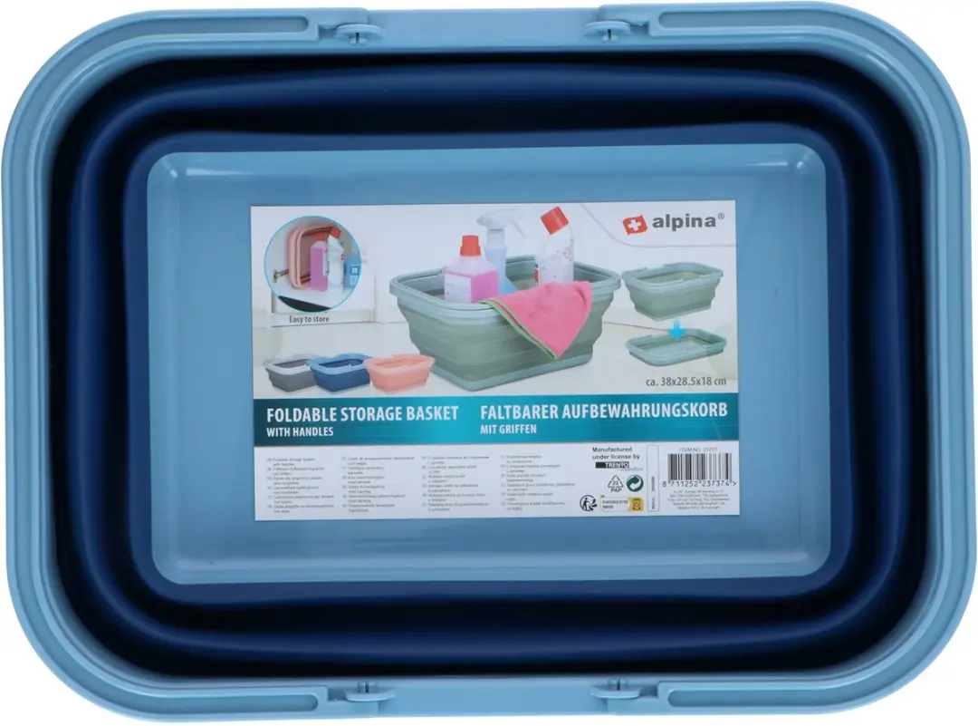 Alpina Opvouwbare Wasmand 2x - 19L - Blauw