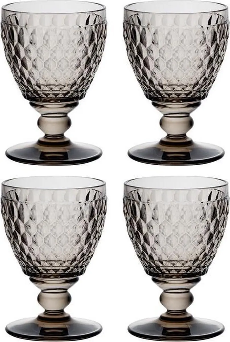 Villeroy & Boch Boston Coloured Witte Wijnglazen - 4 Stuks - Grijs