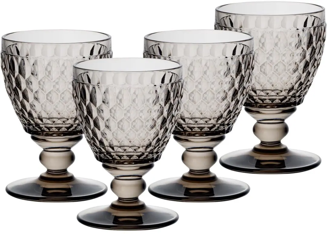 Villeroy & Boch Boston Coloured Witte Wijnglazen - 4 Stuks - Grijs