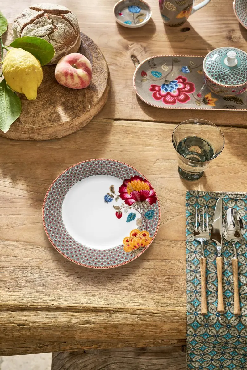 Pip Studio Blooming Tales Dinerbord 26.5cm - Porselein - Khaki