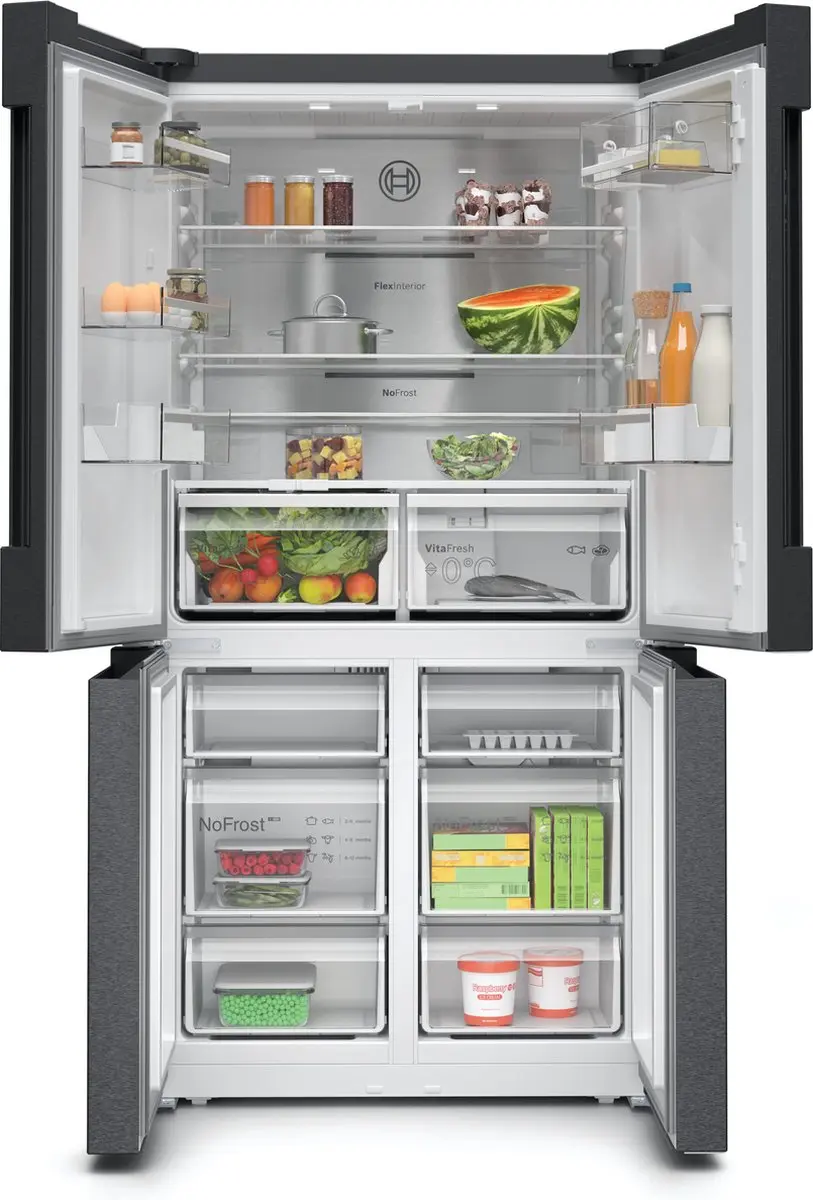 Bosch Serie 6 KFN96AXEA Koelkast-Vriescombinatie 605L - Zwart