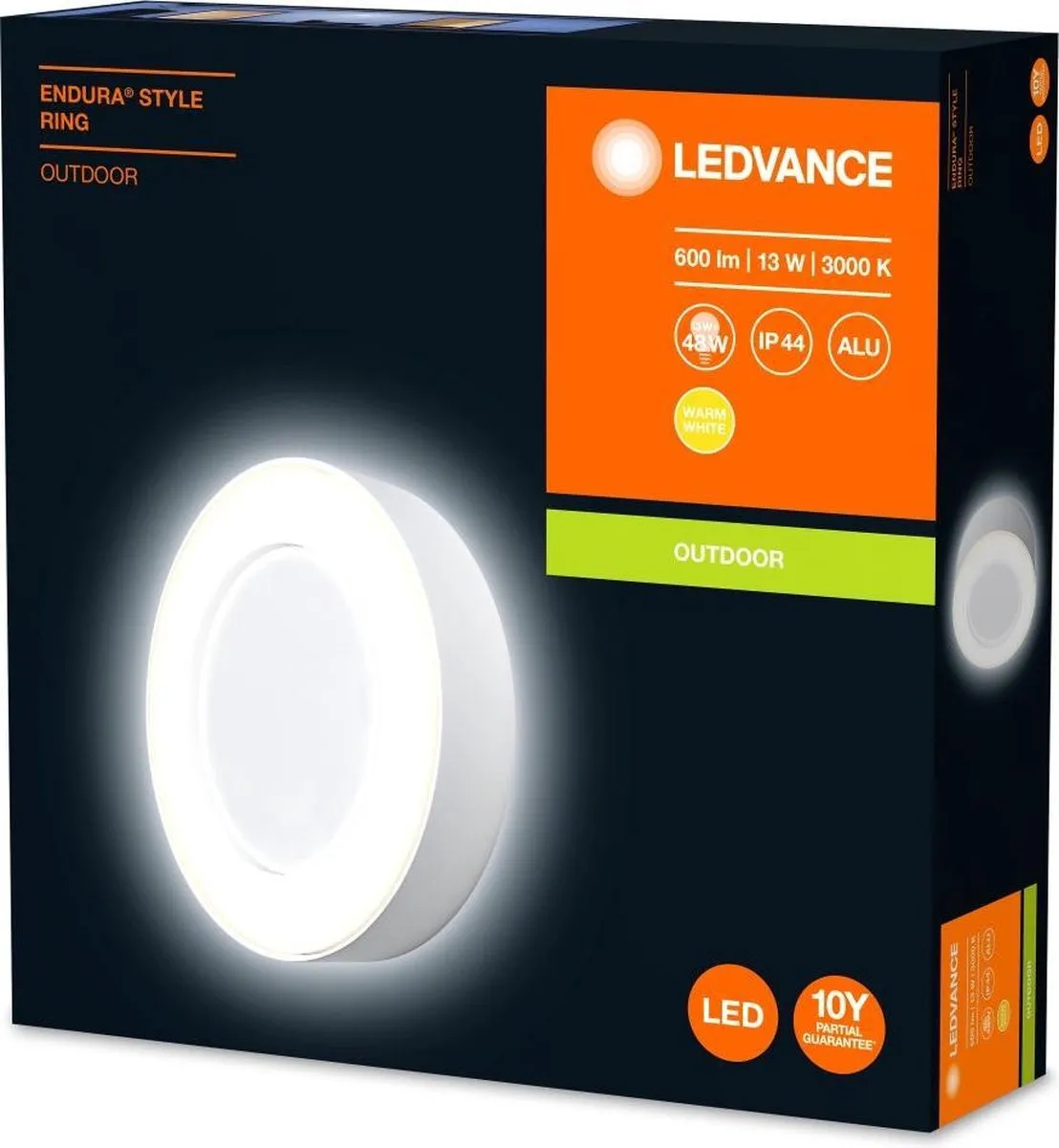 LEDVANCE Endura Style Ring Wand- en Plafondarmatuur 13W Warm Wit