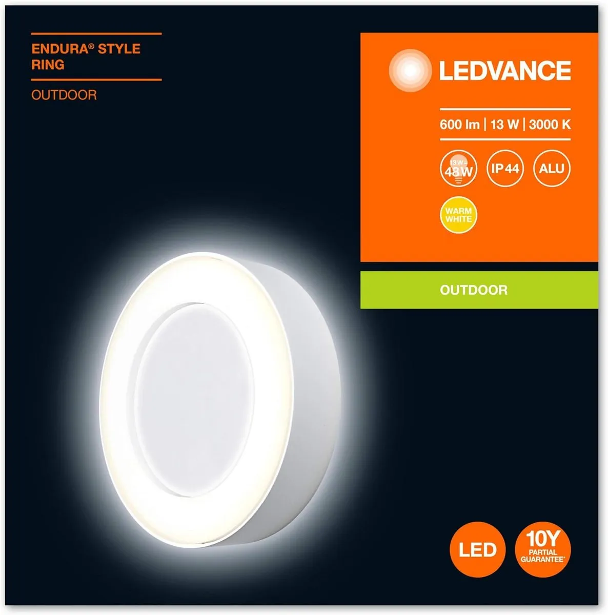 LEDVANCE Endura Style Ring Wand- en Plafondarmatuur 13W Warm Wit