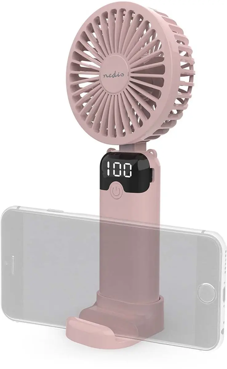 Nedis Handventilator FNHH3BOX3 - 6 Snelheden - Roze