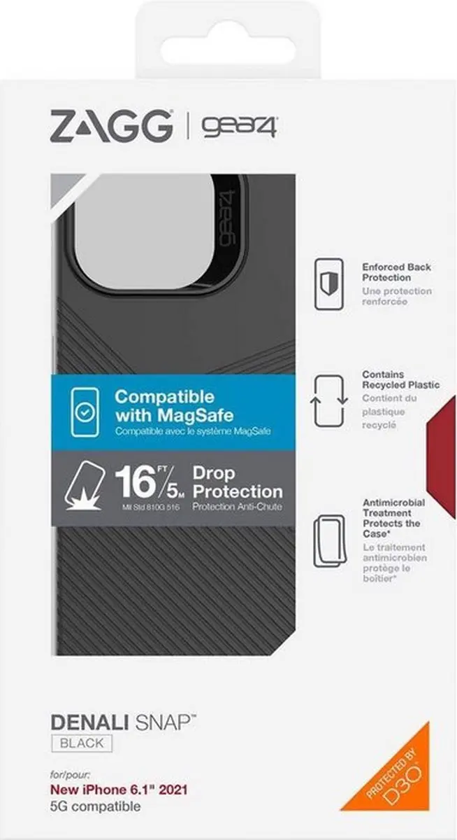 Gear4 Denali Snap D3O Hoesje iPhone 13 - Zwart