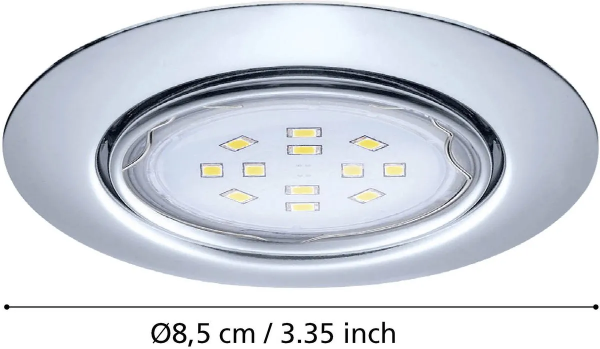 Eglo Peneto Inbouwspot LED Ø87mm Chroom - 3 Stuks - afbeelding 6 van 6