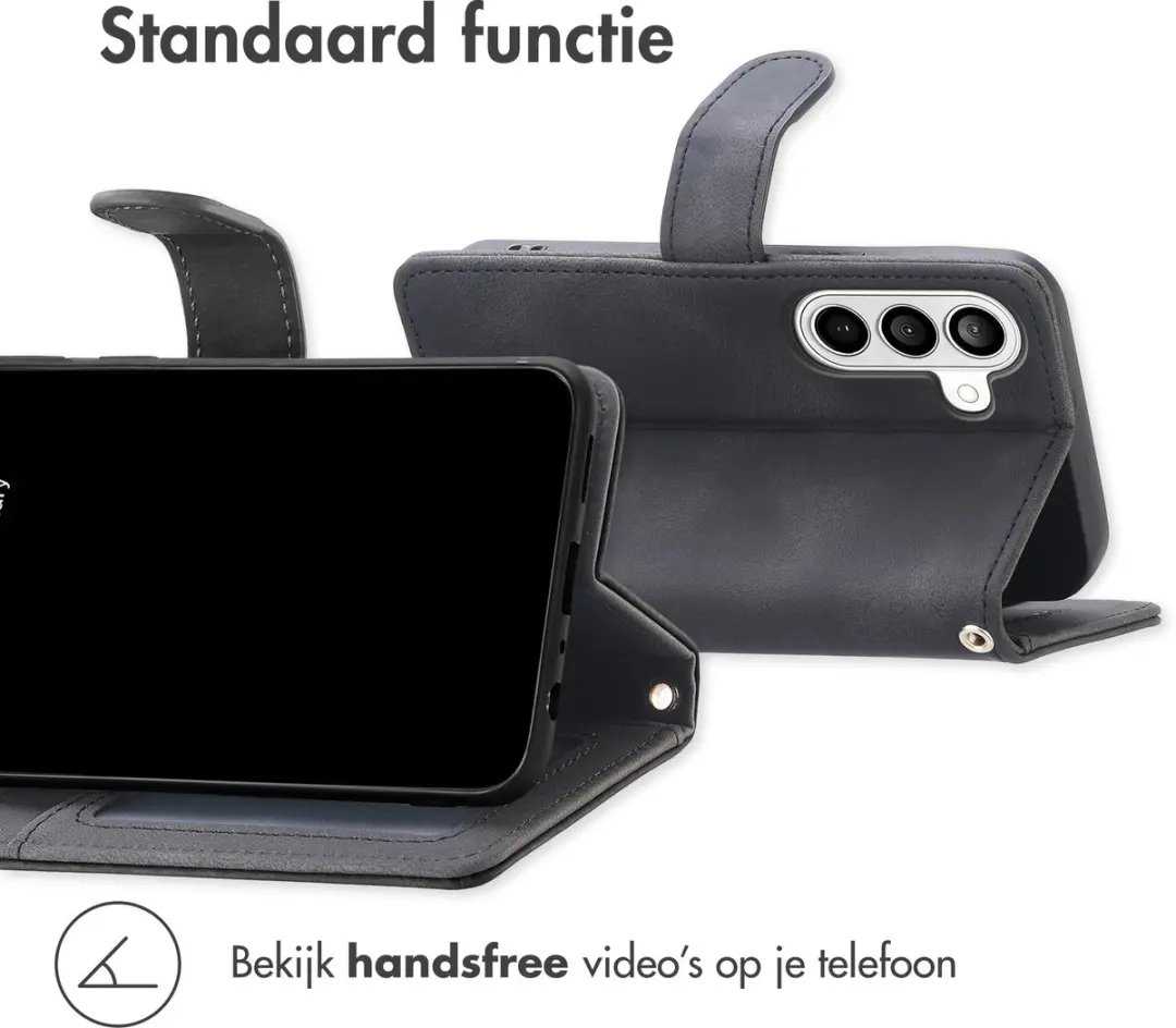 imoshiion Bookcase Hoesje Samsung Galaxy A27 - 3 Stuks - Zwart