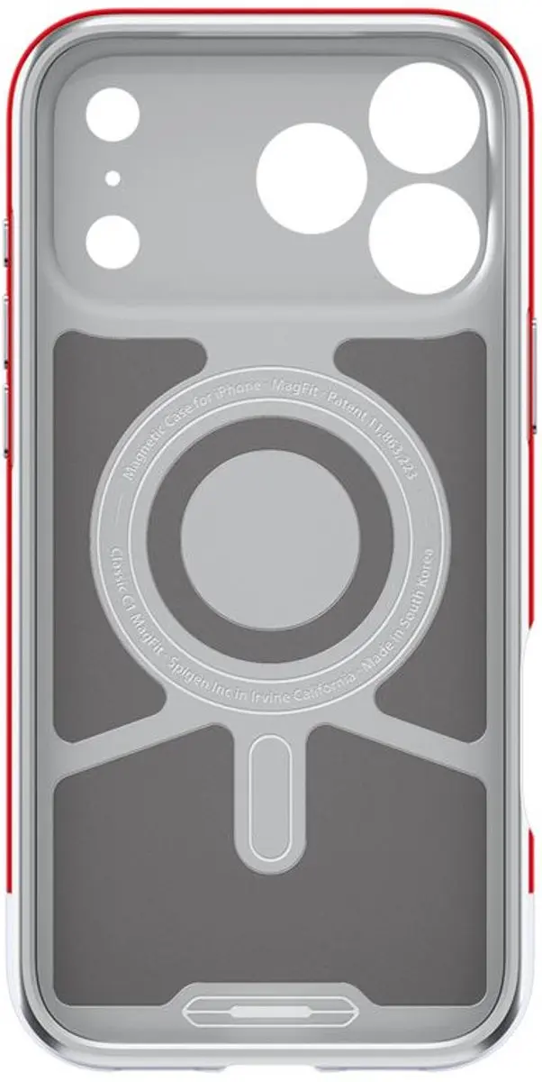 Spigen Classic C1 MagSafe iPhone Hoesje - Robijnrood