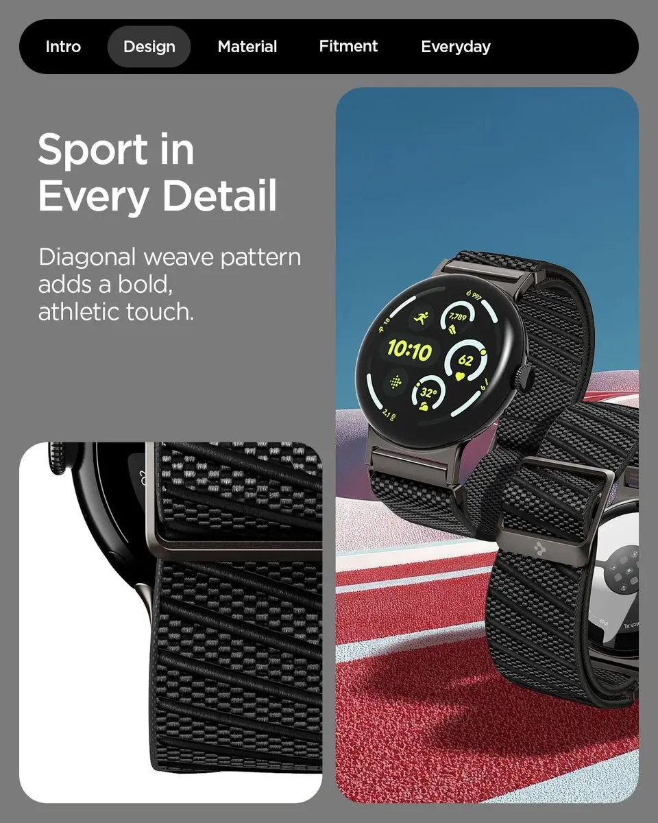 Spigen Lite Fit X-Bandje - Google Pixel Watch 41mm - Zwart