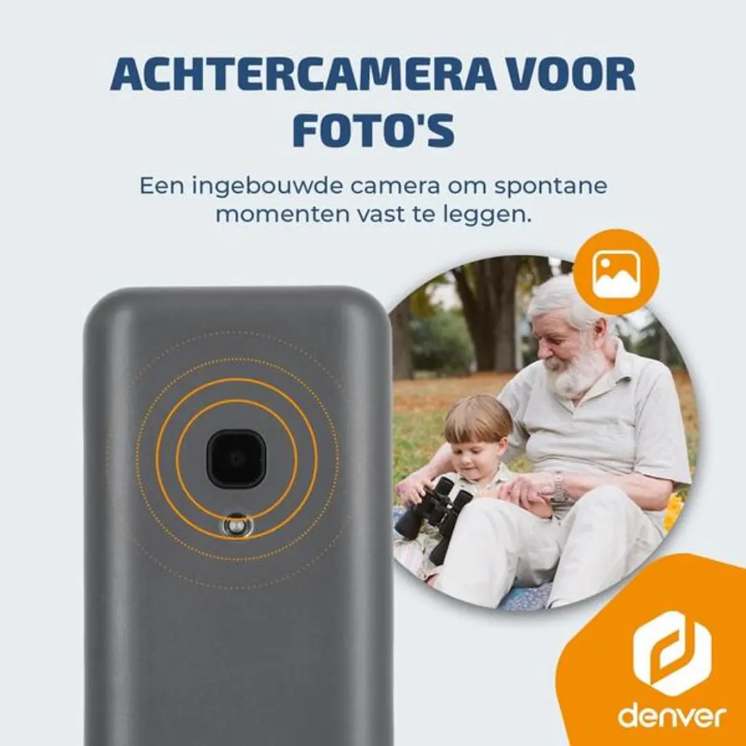 Denver 4G Senioren Telefoon - Grote Toetsen - Dual Sim - Wit